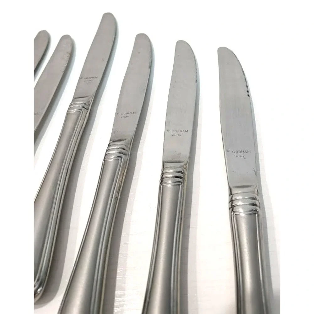 Gorham‎ MONET Frosted 7 Dinner Knives 9